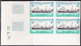 NEW CALEDONIA (1970) Paquebot 'Natal'. Imperforate Block Of 4. First Regular Service Noumea-Marseilles. Scott No 387 - Imperforates, Proofs & Errors