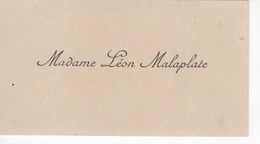 911  Carte De Visite  Madame Léon MALAPLATE - Visiting Cards