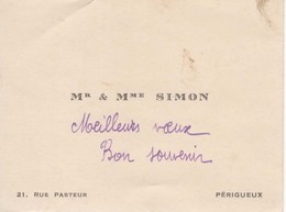 908  Carte De Visite  SIMON    Périgueux  87 - Visiting Cards