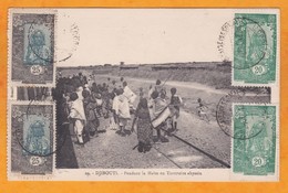 1926 - CP De Djibouti, Côte Française Des Somalis Vers Dire Dawa Daoua, Abyssinie, Ethiopie - Affrt 90 C - Cad Arrivée - Briefe U. Dokumente
