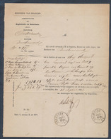 Administratie Der Registratie En Domeinen (série 1, Section B) - Imprimé + Cachet Dateur "Termonde" (1861) - Volantini Postali