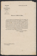 Ministère Des Travaux Publics (n°6, Série Litt. B) - Imprimé Bruxelles 28/10/1837 : Monsieur Le Maître De Poste - Police - Dépliants De La Poste