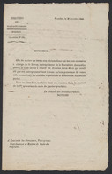 Ministère Des Travaux Publics (Circulaire N°180) - Imprimé Bruxelles 28/12/1838 : Malles Postes, Sr Duray. A Examiner - Volantini Postali