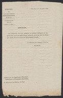 Ministère Des Travaux Publics (Circulaire N°12, B) - Imprimé Bruxelles 17/12/1838 : Distance Entre Divers Relais De Post - Postkantoorfolders