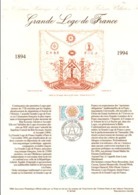 DOCUMENT FDC 1994 FRANC MACONNERIE GRANDE LOGE DE FRANCE - Documents Of Postal Services