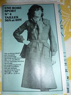 Patron N° 4 Robe Sport  (années 1970) Revue Femmes D'Aujourd'hui - Patrons