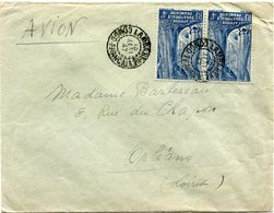 CONGO FRANCAIS LETTRE PAR AVION DEPART LAMBARENE 13 JANV 47 CONGO-FRANCAIS POUR LA FRANCE - Storia Postale