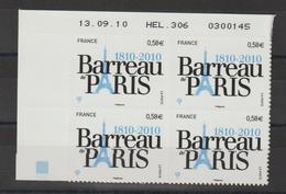 France 2010 Barreau De Paris En Coin Daté 508 Neuf ** MNH - Ungebraucht