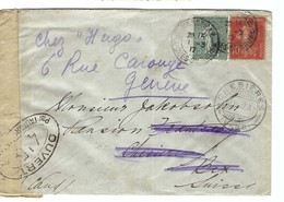 FRANCE 1917:  LSC Censurée De Marseille Pour La Suisse - War Stamps