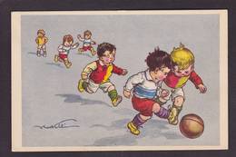 CPA Castelli Illustrateur Italien Italia Italie Enfants Circulé Football - Castelli