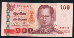 THAILAND P114b 100 BAHT 2005  #1B Signature 76 VF Few  Folds - Thaïlande