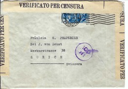 ITALIE 1943 (?):  LSC Censurée Pour La Suisse - Propagande De Guerre