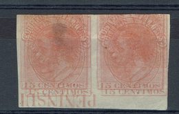 Espagne - 1882 - Paire Non Dentelé N° 193 A -  Décalage + Triple Impression - - Variedades & Curiosidades