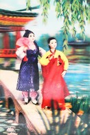 KOREAN DOLL - POUPEE COREENNE DU NORD  Pyongyang " Tale Of Chun Hyang"  - CARTE 3 D - 3 DIMENSION POSTCARD - Korea, North