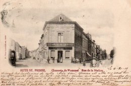 Jette St Pierre Chaussée De Wemmel Rue De La Station Bien Animée Circulé En 1901 - Jette