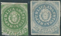 ARGENTINA 1862 Coat Of Arms - "REPUBLICA" 10C + 15C  Imperforated,Mint - Ungebraucht