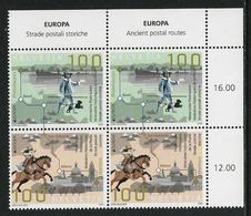 SUIZA / SWITZERLAND/ SCHWEIZ -EUROPA 2020 - "ANTIGUAS RUTAS POSTALES - ANCIENT POSTAL ROUTES" -- 2 SERIES En BLOC- EU-CH - 2020