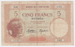 New Caledonia Noumea 5 Francs 1926 AVF Pick 36b 36 B - Nouméa (Neukaledonien 1873-1985)