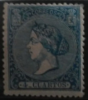 España: Año. 1866 - ( Reinado  Isabel II ) 4cu. Dent. 14 De Línea - Unused Stamps