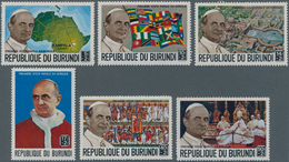 Burundi: 1969, First Visit Of Pope Paul VI. In Africa Complete Set Of Seven In A Lot With About 630 - Collections