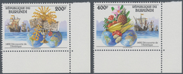 Burundi: 1992, 500 Years Of Discovery Of America Complete Set Of Two (Columbus Fleet, Fruits, Globe - Collections