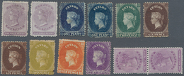Ceylon / Sri Lanka: 1863/1870 (ca.), Lot Of Twelve Unused Stamps Incl. Two Copies Of 1d. Blue, Some - Sri Lanka (Ceylon) (1948-...)