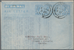 Ceylon / Sri Lanka: 1945-1952 AIR LETTERS: Group Of 35 KGVI. Air Letters, From 4x10c. To 35c., 22 Of - Sri Lanka (Ceylon) (1948-...)