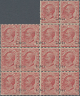 Italienisch-Libyen: 1912, Definitives, 10c. Rose With Shifted Overprint "bia Li", Lot Of 33 Pieces A - Libya