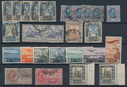 Italienisch-Libyen: 1912/1934, Mint And Used Lot Of 49 Stamps, Showing Several High Denominations In - Libya