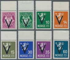 Norwegen: 1941, Definitives With Opt. 'V' (Victory Issue) WITH Watermark Eight Different Stamps (5ör - Ungebraucht