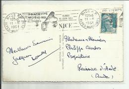 CARTE POSTALE VILLEFRANCHE SUR MER    TAMPON  NICE Printemps Musical Juin 1951 - Private Stationery