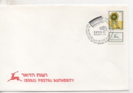 Cpa.Timbres.Israël.1989-Tel Aviv Yafo. Israel Postal Authority  Timbre Fleurs - Usati (con Tab)