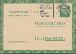 Bundesrepublik - Ganzsachen: 1958/1960, Funklotteriekarte Heuss I 10 (65) Pf. Grün Bestand Mit Ca. 1 - Other & Unclassified