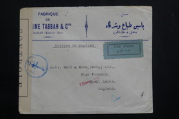 SYRIE - Enveloppe Commerciale De Damas Pour Le Royaume Uni En 1945 Avec Contrôle Postal, Affr. Plaisant Au Dos - L 61433 - Lettres & Documents