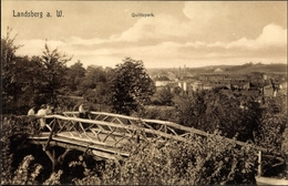 Cp Gorzów Wielkopolski Landsberg An Der Warthe Ostbrandenburg, Partie Im Quilitzpark, Holzbrücke - Neumark