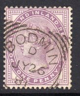 Great Britain GB 1881 1d Lilac, 14 Dots,  Bodmin Square Cancel, Used, SG 170 - Unclassified