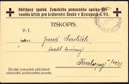 1915 Rot Kreuz Drucksachen Karte Nach Kralupech. - ...-1918 Vorphilatelie