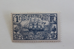 NOUVELLE-CALEDONIE 1922 Y&T No 125 1F BLEU VOILIER NEUF* MH TTB... - Unused Stamps