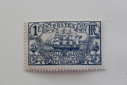 NOUVELLE-CALEDONIE 1922 Y&T No 125 1F BLEU VOILIER NEUF* MH TTB... - Neufs