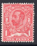 Great Britain GB George V 1911 1d Scarlet Downey Head, Wmk. Imperial Crown, Lightly Hinged Mint, SG 329 - Ongebruikt