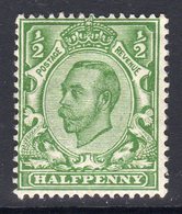 Great Britain GB George V 1912 ½d Green Downey Head, Wmk. Imperial Crown, Very Lightly Hinged Mint, SG 339 - Ungebraucht