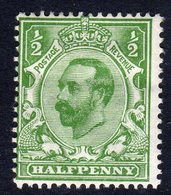 Great Britain GB George V 1912 ½d Yellow Green Downey Head, Wmk. Imperial Crown, Hinged Mint, SG 340 - Ungebraucht