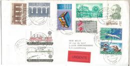 CASSA DE LA SELVA GERONA CC URGENTE SELLOS EUROPA CEPT FERROCARRIL RAILWAY TELEGRAFO TELEGRAPH - Eilbriefmarken