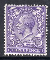 Great Britain GB George V 1912-24 3d Mackennal Head, Wmk. Simple Cypher, Lightly Hinged Mint, SG 375 - Ungebraucht