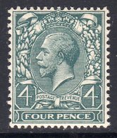 Great Britain GB George V 1912-24 4d Mackennal Head, Wmk. Simple Cypher, Lightly Hinged Mint, SG 379 - Neufs