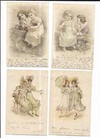 4253 Lot De 5 Cartes Jeunes Enfants Jeunes Demoiselles - Other & Unclassified