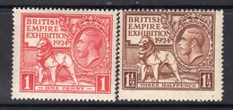 Great Britain GB George V 1924 Wembley Exhibition Set Of 2, Lightly Hinged Mint, SG 430/1 - Neufs