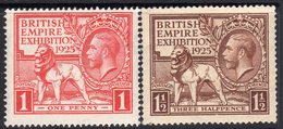 Great Britain GB George V 1925 Wembley Exhibition Set Of 2, Hinged Mint, SG 432/3 - Nuovi