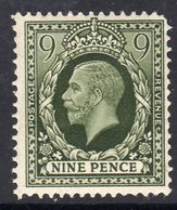 Great Britain GB George V 1934-6 9d Photogravure, Hinged Mint, Missing Corner Perf., SG 447 - Ongebruikt