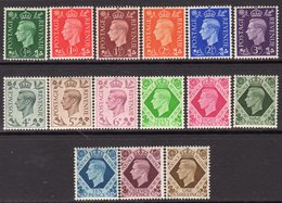 Great Britain GB George VI 1937-47 Definitives Set Of 15, Lightly Hinged Mint, SG 462/75 - Nuovi